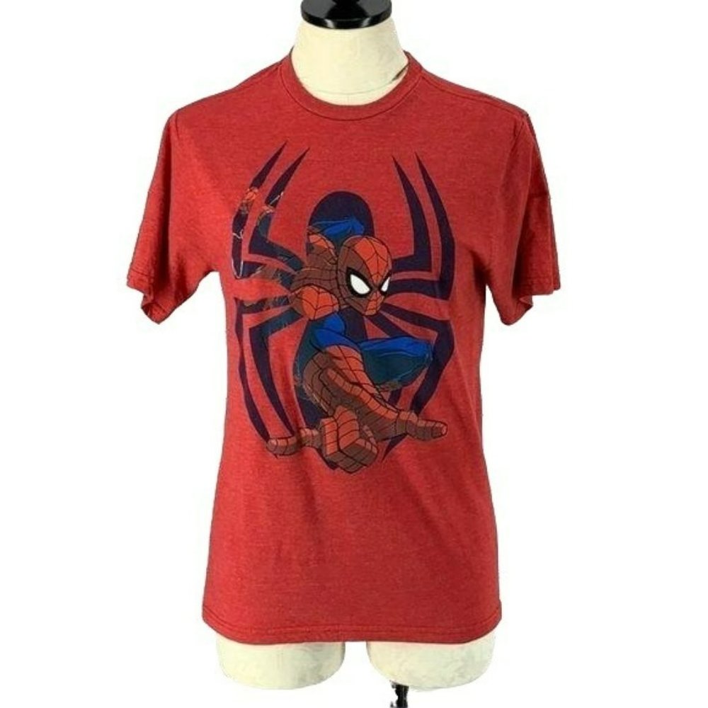 Marvel Boy's Spiderman Red Spider Man Short Sleeve Shirt Size 2X 18